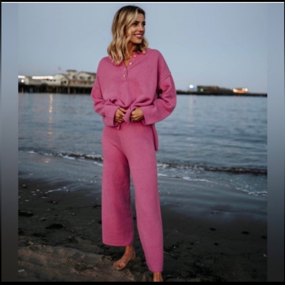 Free People Hailee Sweater Set Pink